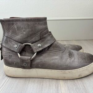 FRYE Lena Harness Sneaker Booties Gray